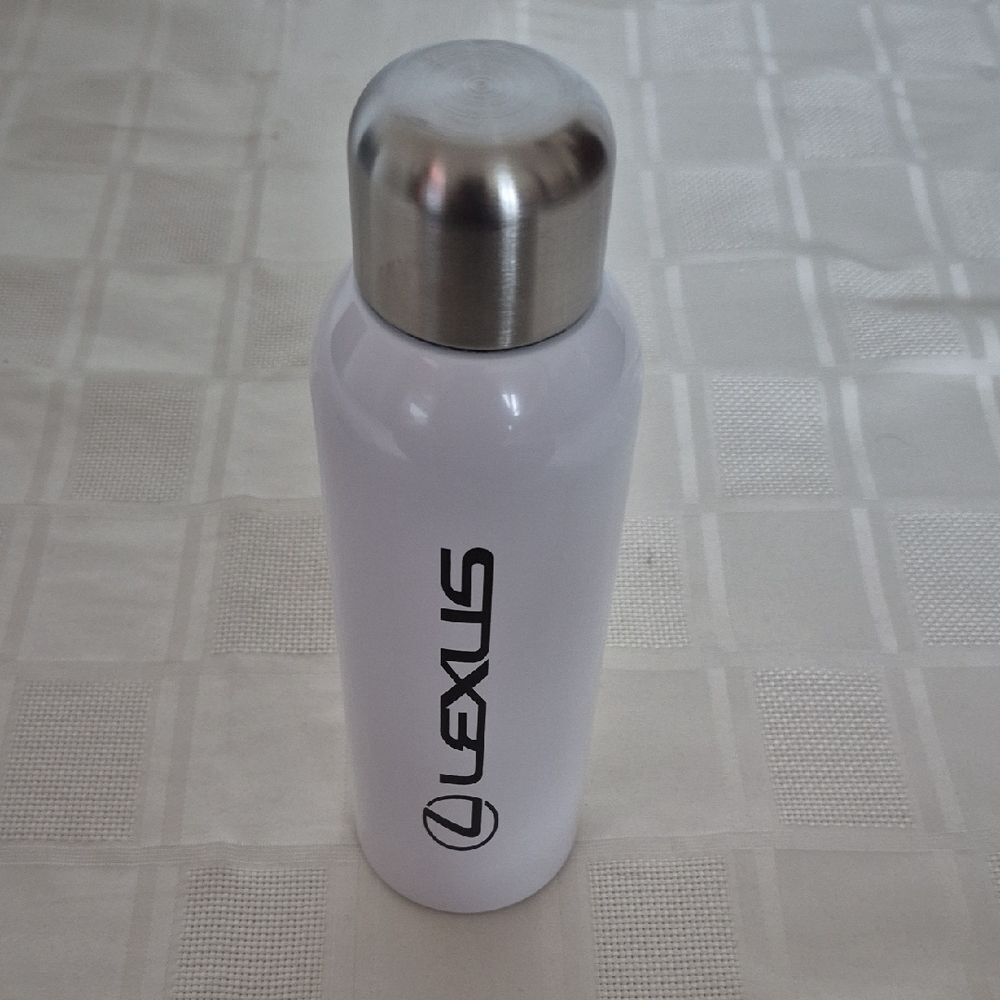 Lexus White Stainless Steel Water Bottle